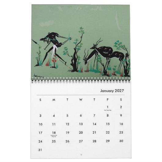 Afrikaanse tribale agenda kalender (Jan 2027)