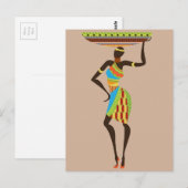 Afrikaanse tribale dame met stammenkunst uit een m briefkaart (Voorkant / Achterkant)