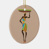 Afrikaanse tribale dame met stammenkunst uit een m keramisch ornament (Rechts)