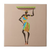 Afrikaanse tribale dame met stammenkunst uit een m tegeltje (Voorkant)