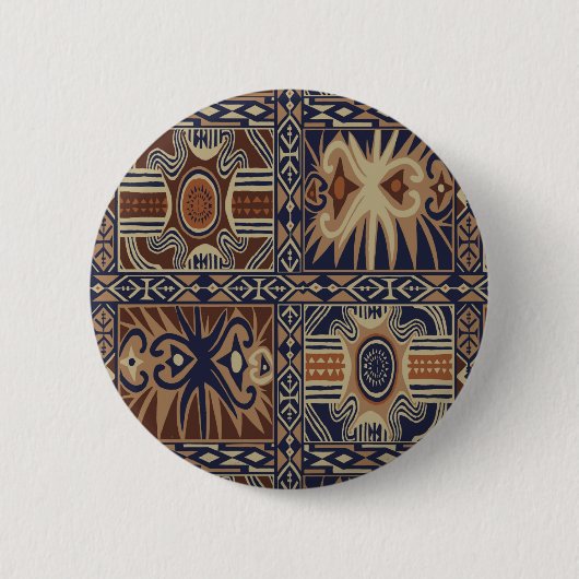 Afrikaanse Tribale Hedendaagse Collage Ronde Button 5,7 Cm (Voorkant)
