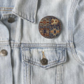 Afrikaanse Tribale Hedendaagse Collage Ronde Button 5,7 Cm (In situ)