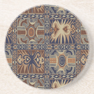 Afrikaanse Tribale Hedendaagse Collage Zandsteen Onderzetter