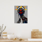 Afrikaanse tribale koningin portret poster (Keuken)