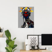 Afrikaanse tribale koningin portret poster (Thuiskantoor)