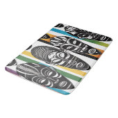 Afrikaanse tribale maskers kleurrijke strepen badmat (Gekanteld)