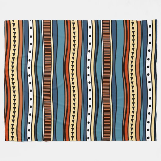 Afrikaanse tribale patroonvlinder fleece deken (Voorkant (Horizontaal))