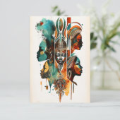 Afrikaanse tribale vrouwen schilderen, hedendaagse bedankkaart (Staand voorkant)