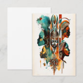 Afrikaanse tribale vrouwen schilderen, hedendaagse bedankkaart (Voorkant / Achterkant)