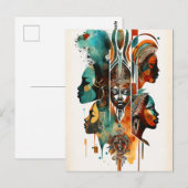 Afrikaanse tribale vrouwen schilderen, hedendaagse briefkaart (Voorkant / Achterkant)