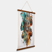 Afrikaanse tribale vrouwen schilderen, hedendaagse hangend wandkleed (Gebogen)