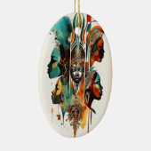 Afrikaanse tribale vrouwen schilderen, hedendaagse keramisch ornament (Rechts)