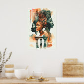 Afrikaanse tribale vrouwen schilderen, hedendaagse poster (Keuken)