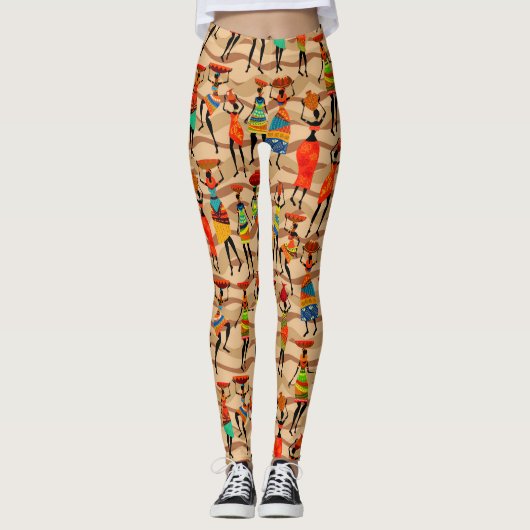 Afrikaanse tribale vrouwenpatroonpatronen leggings (Voorkant)