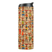 Afrikaanse tribale vrouwenpatroonpatronen thermosbeker (Gedraaid links)