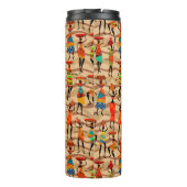 Afrikaanse tribale vrouwenpatroonpatronen thermosbeker (Achterkant)