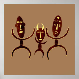 Afrikaanse tribe-dansscène rockcarbide poster