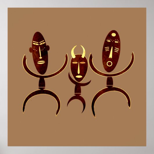 Afrikaanse tribe-dansscène rockcarbide poster (Voorkant)