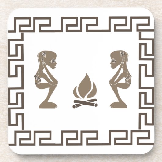 afrikaanse tribune - oorlogvoerend ritueel bier onderzetter (Voorkant)