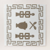 afrikaanse tribune - oorlogvoerend ritueel legpuzzel (Horizontaal)