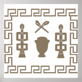 afrikaanse tribune - oorlogvoerend ritueel poster