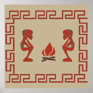 afrikaanse tribune - oorlogvoerend ritueel poster