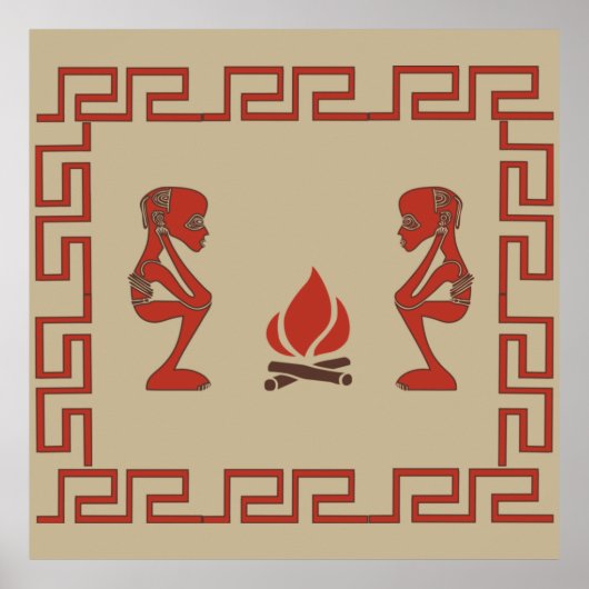 afrikaanse tribune - oorlogvoerend ritueel poster (Voorkant)