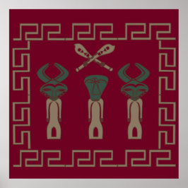 afrikaanse tribune - oorlogvoerend ritueel poster