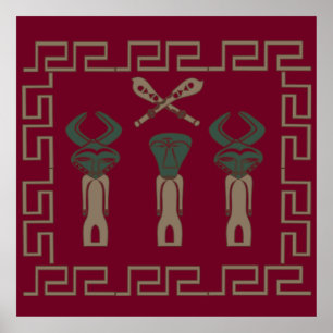 afrikaanse tribune - oorlogvoerend ritueel poster