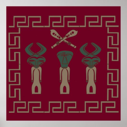 afrikaanse tribune - oorlogvoerend ritueel poster (Voorkant)