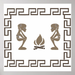 afrikaanse tribune - oorlogvoerend ritueel poster