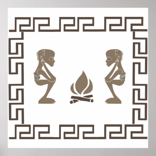 afrikaanse tribune - oorlogvoerend ritueel poster (Voorkant)