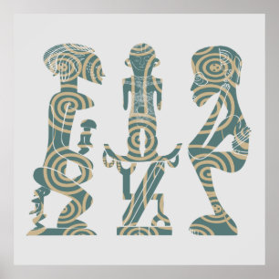 afrikaanse tribune - oorlogvoerend ritueel poster