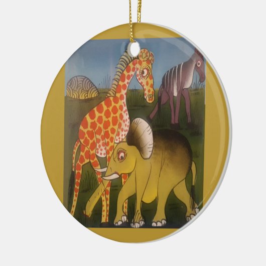 Afrikaanse Trio Art Print Keramisch Ornament (Links)