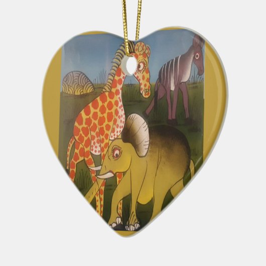 Afrikaanse Trio Art Print Keramisch Ornament (Links)