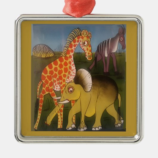 Afrikaanse Trio Art Print Metalen Ornament (Voorkant)