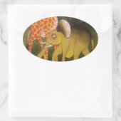 Afrikaanse Trio Art Print Ovale Sticker (Tas)