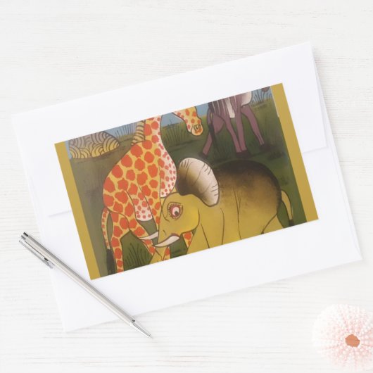 Afrikaanse Trio Art Print Rechthoekige Sticker (Envelop)