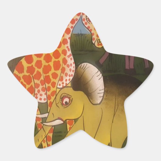 Afrikaanse Trio Art Print Ster Sticker (Voorkant)