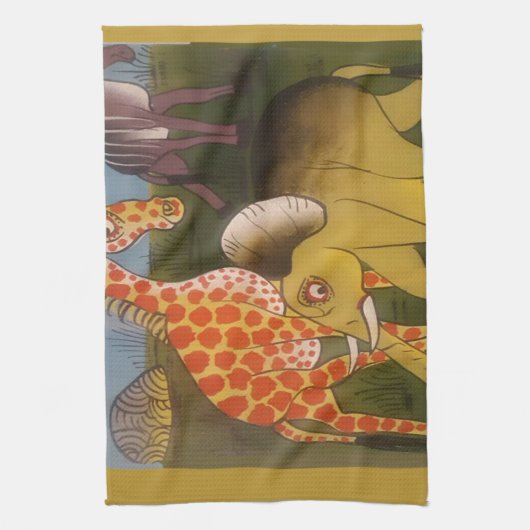 Afrikaanse Trio Art Print Theedoek (Verticaal)