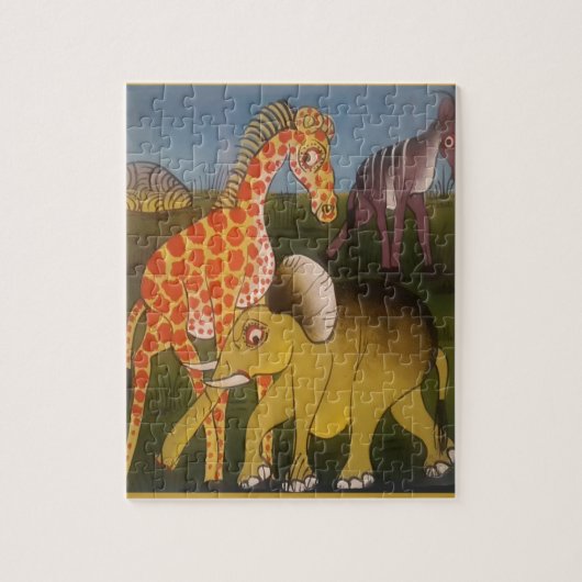 Afrikaanse Trio Kunstprint Legpuzzel (Verticaal)