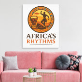 Afrikaanse Trommel Dans Muurkunst Canvas Afdruk (Insitu (Woonkamer))