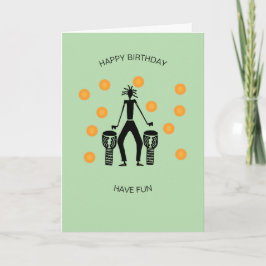 Afrikaanse trommels en Happy Vibe Verjaardag Kaart