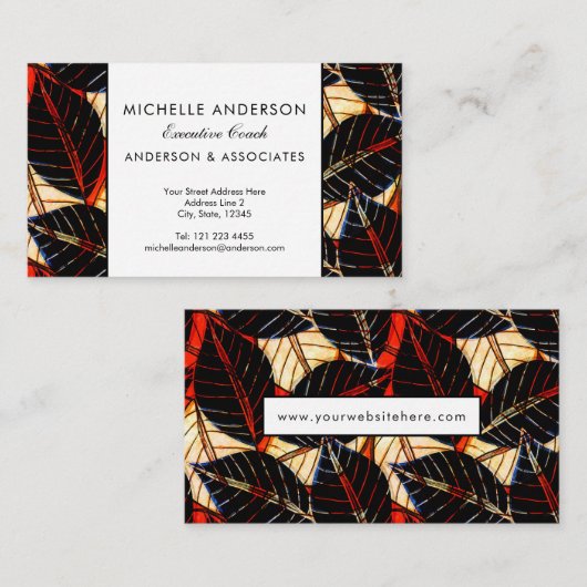 Afrikaanse tropische leiders, rood en zwart visitekaartje (Voorkant / Achterkant)