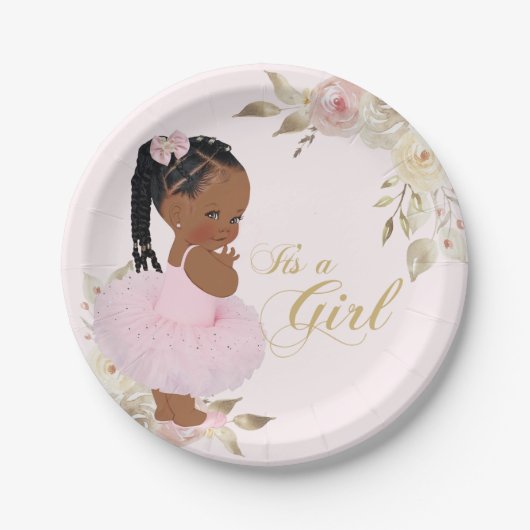 Afrikaanse Tutu Baby Girl Baby shower Papier Bord (Voorkant)