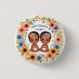 afrikaanse tweelingjongens Baby shower groot oma o Ronde Button 3,2 Cm