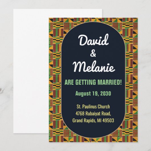Afrikaanse Uitnodigings Serie Kaart (Voorkant / Achterkant)