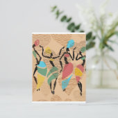 Afrikaanse valentijnen dansen, afrikaans damespatr briefkaart (Staand voorkant)