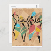 Afrikaanse valentijnen dansen, afrikaans damespatr briefkaart (Voorkant / Achterkant)