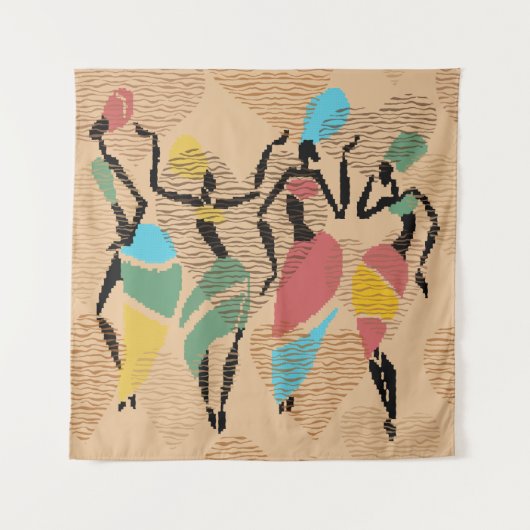 Afrikaanse valentijnen dansen, afrikaans damespatr wandkleed (Voorkant)